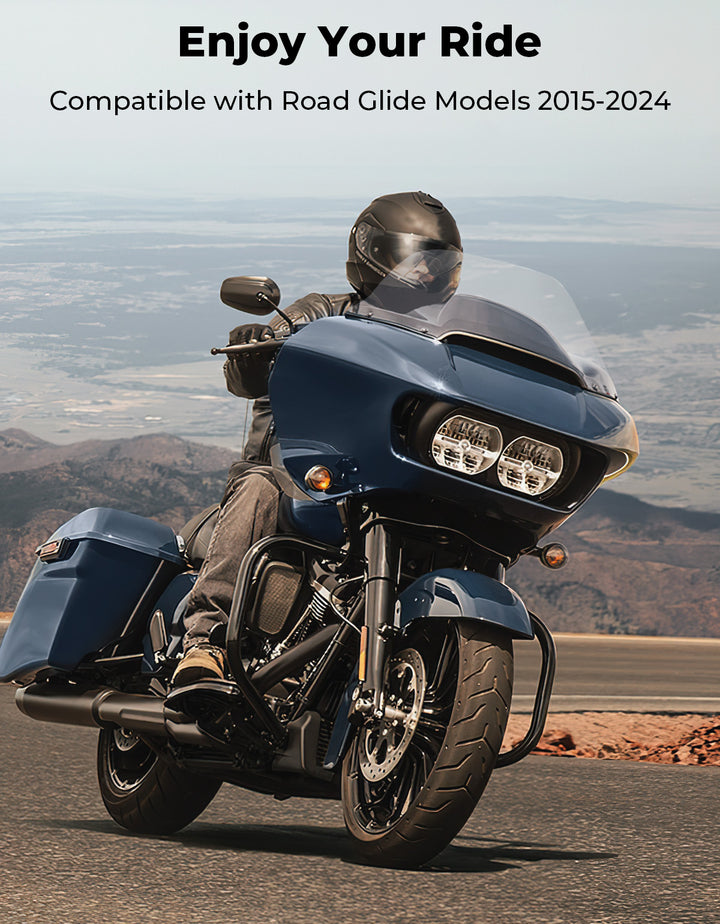 Clear 14" Windshield Windscreen Acrylic for Touring Road Glide 2015-2024 - Kemimoto