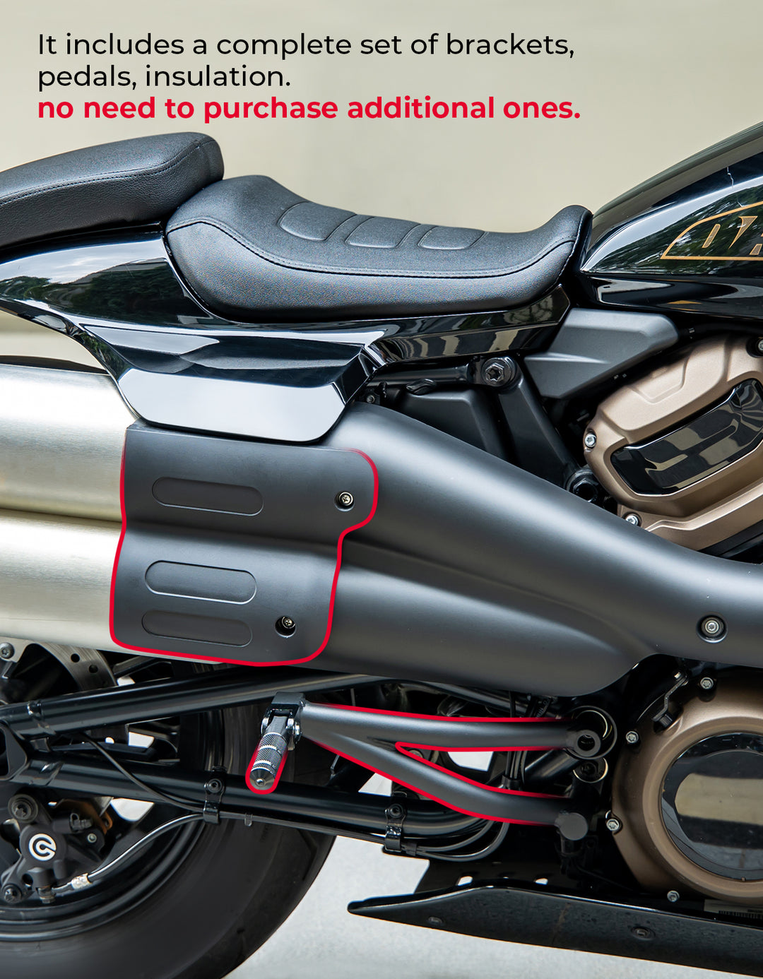 Footpeg Kit Passenger Footpeg Mount Kit Black for Sportster S 1250 – Kemimoto