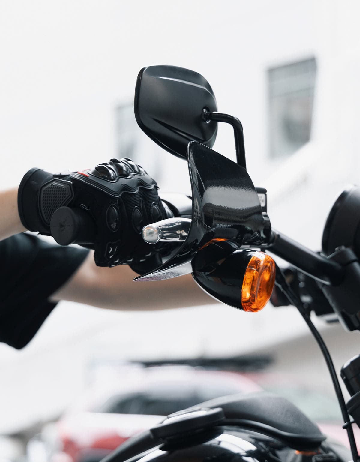 thumbnail image 2 of StarknightMT Motorcycle Handguards Black Coffin Cut Stainless Steel Hand Guards Compatible With 2 of 14