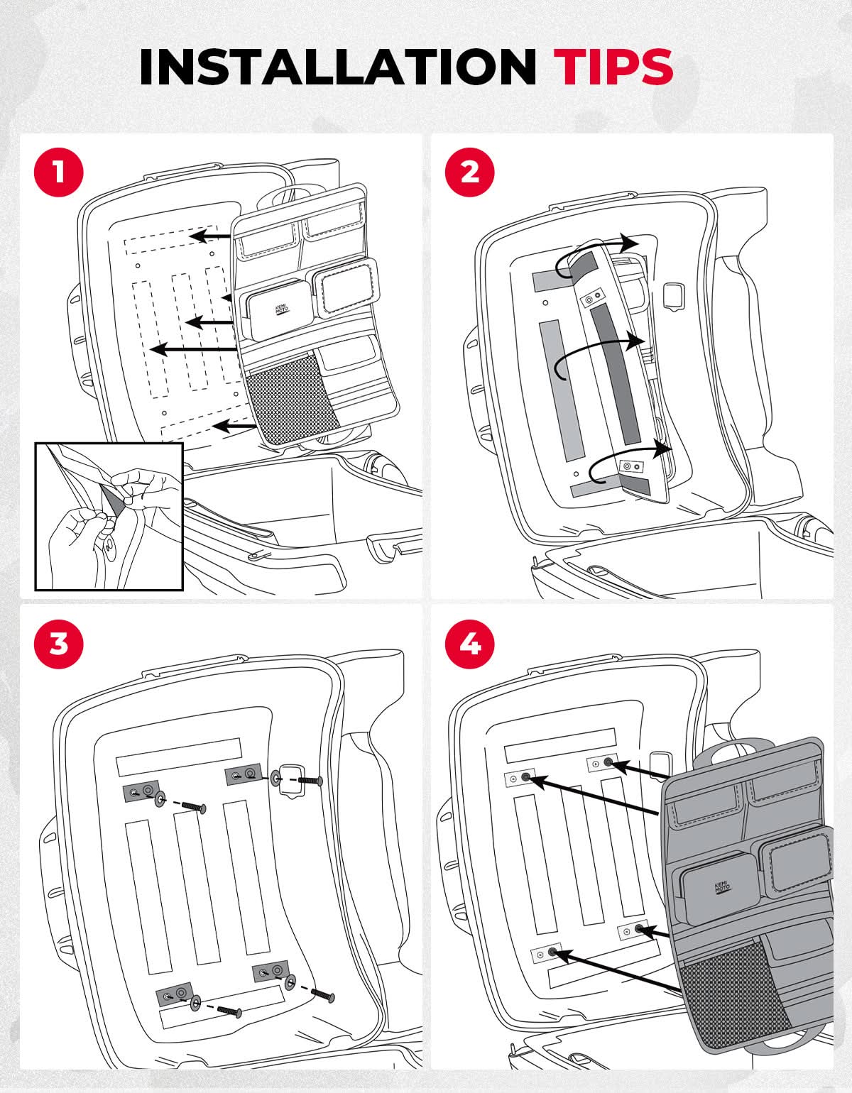 Tour Pack Lid Organizer for Road Glide Road King Street Glide Touring Model - Kemimoto