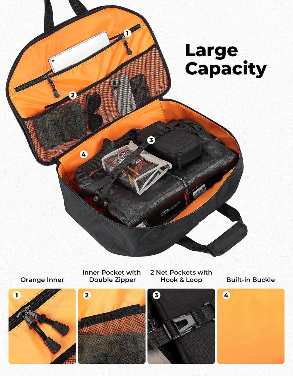 Upgraded Tour Pack Organizer 40L for Touring Models - Kemimoto
