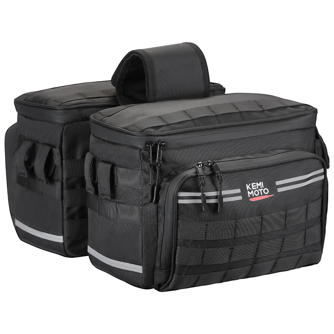 Motorcycle SaddleBags 15L with Brackets for Softail Dyna Sportster Cruiser - Kemimoto