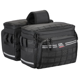 Motorcycle SaddleBags 15L with Brackets for Softail Dyna Sportster Cruiser - Kemimoto