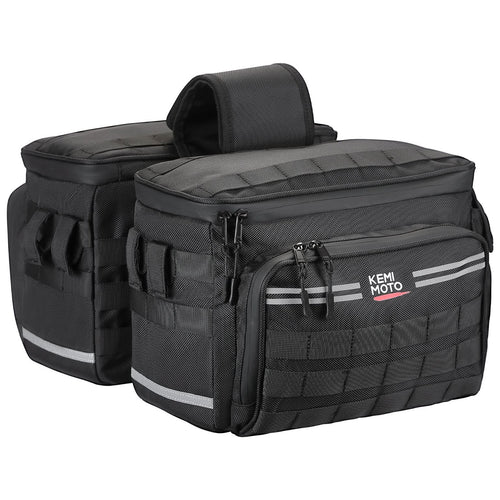 Motorcycle SaddleBags 15L with Brackets for Softail Dyna Sportster Cruiser - Kemimoto
