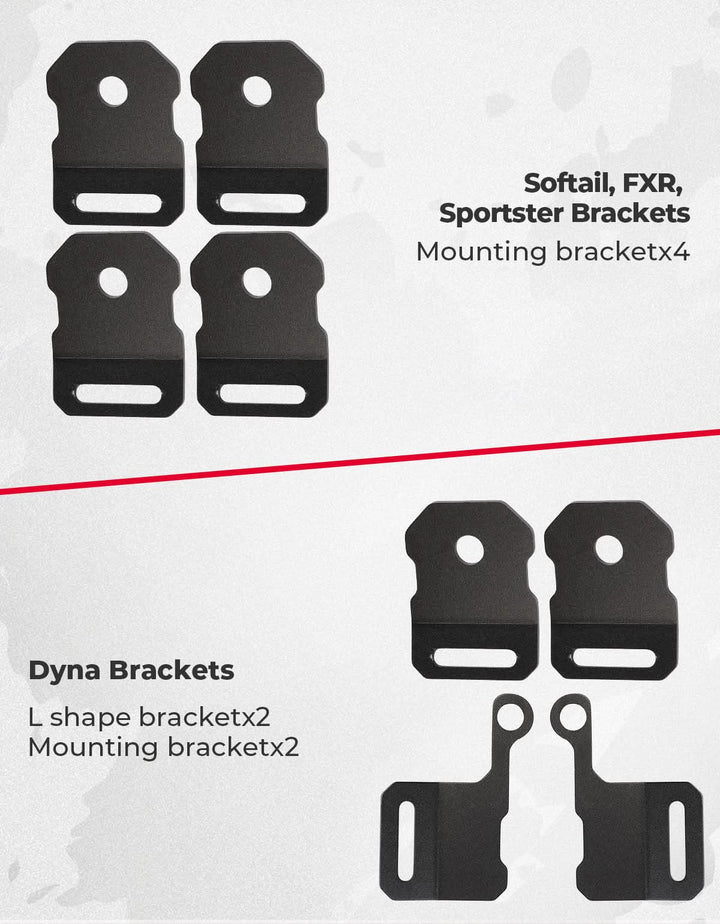Motorcycle SaddleBags 15L with Brackets for Softail Dyna Sportster Cruiser - Kemimoto