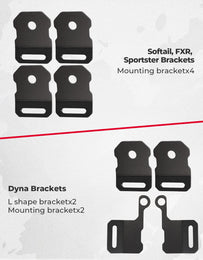 Motorcycle SaddleBags 15L with Brackets for Softail Dyna Sportster Cruiser - Kemimoto