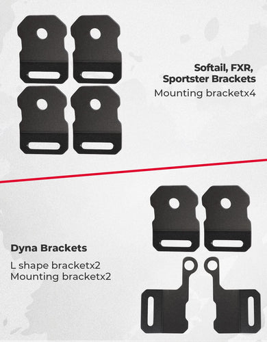 Motorcycle SaddleBags 15L with Brackets for Softail Dyna Sportster Cruiser - Kemimoto