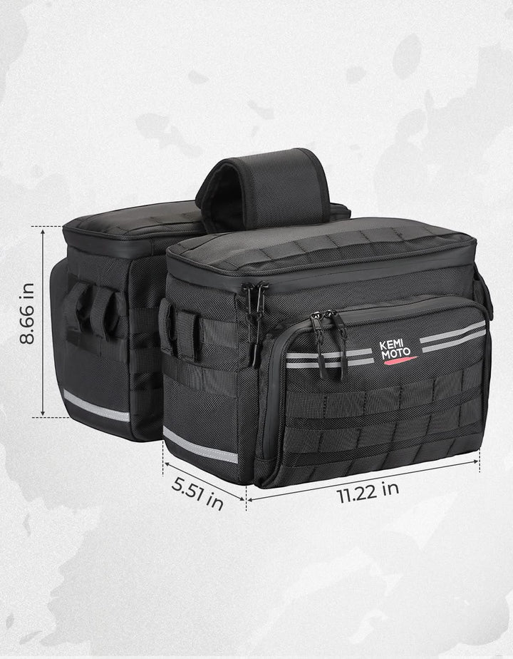 Motorcycle SaddleBags 15L with Brackets for Softail Dyna Sportster Cruiser - Kemimoto