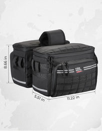 Motorcycle SaddleBags 15L with Brackets for Softail Dyna Sportster Cruiser - Kemimoto