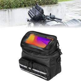 Motorcycle Handlebar Tool Bag for Cruiser Softail Dyna Sportster - Kemimoto