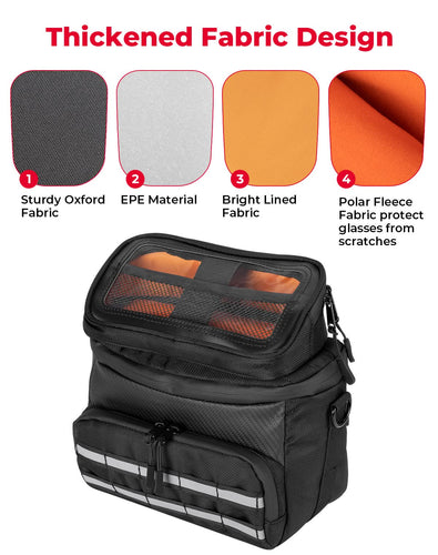 Motorcycle Handlebar Tool Bag for Cruiser Softail Dyna Sportster - Kemimoto