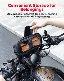 Motorcycle Handlebar Tool Bag for Cruiser Softail Dyna Sportster - Kemimoto