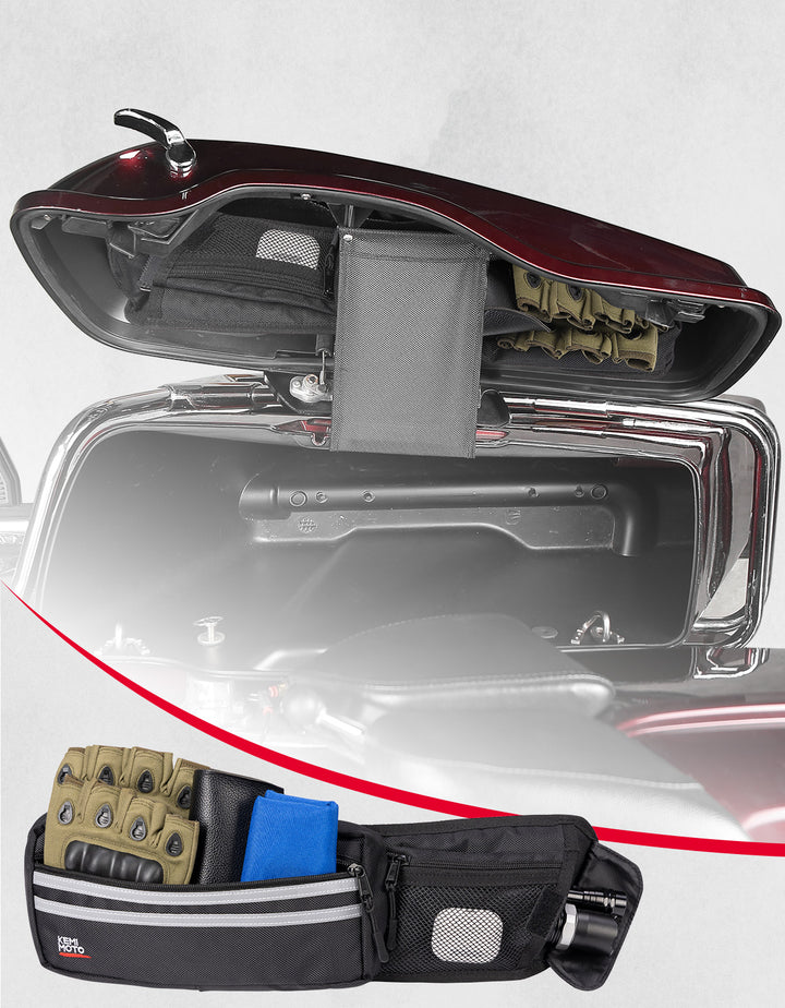 Upgraded Saddlebag Lid Organizers 2 Pack for Touring Street Glide Road King - Kemimoto