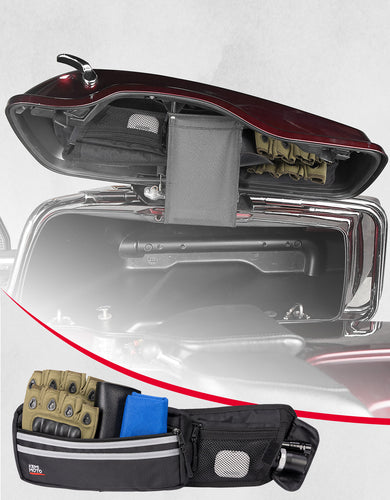Upgraded Saddlebag Lid Organizers 2 Pack for Touring Street Glide Road King - Kemimoto