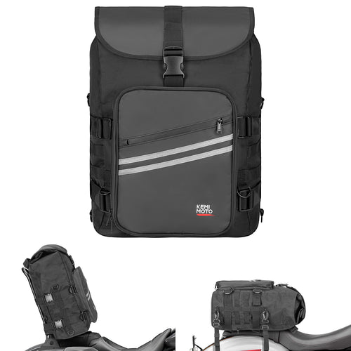 Motorcycle Sissy Bar Bag 30L Motorcycle Tail Travel Luggage Bag - Kemimoto