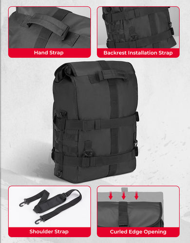 Motorcycle Sissy Bar Bag 30L Motorcycle Tail Travel Luggage Bag - Kemimoto
