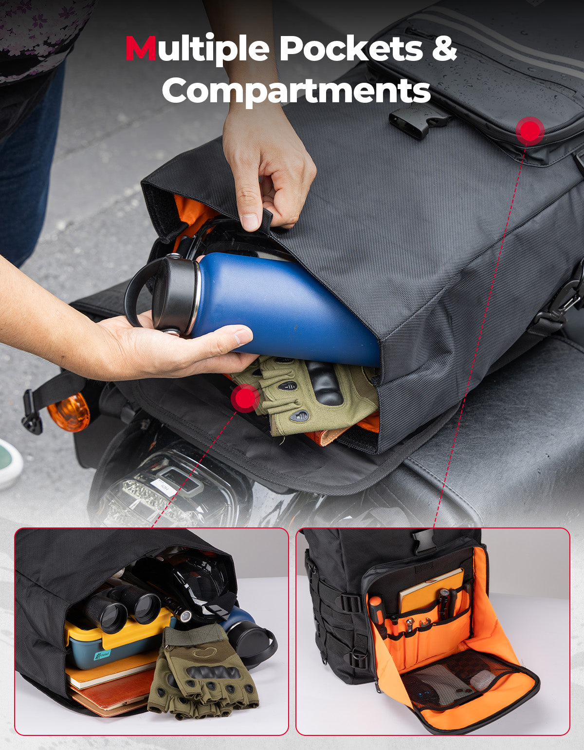 30L Motorcycle Sissy Bar Bag – Kemimoto