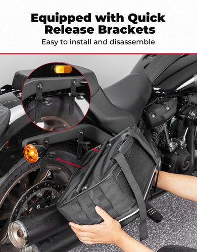 Expandable Saddlebags For Motorcycle Cruiser - Kemimoto