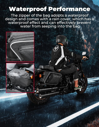 Expandable Saddlebags For Motorcycle Cruiser - Kemimoto