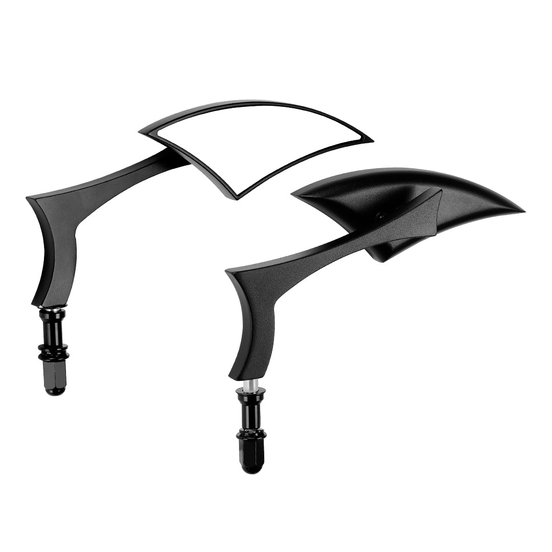 Black Spear Blade Mirrors for Street Glide Electra Glide Softail Dyna