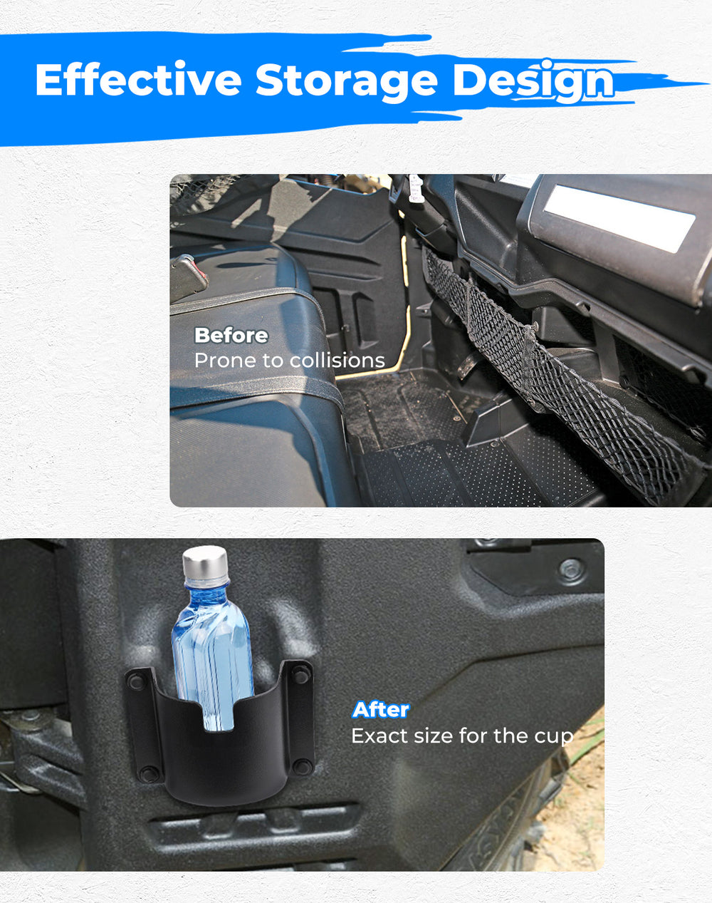 Drink Cup Holder Door Mount for Honda Pioneer 700-4/1000-5 - Kemimoto