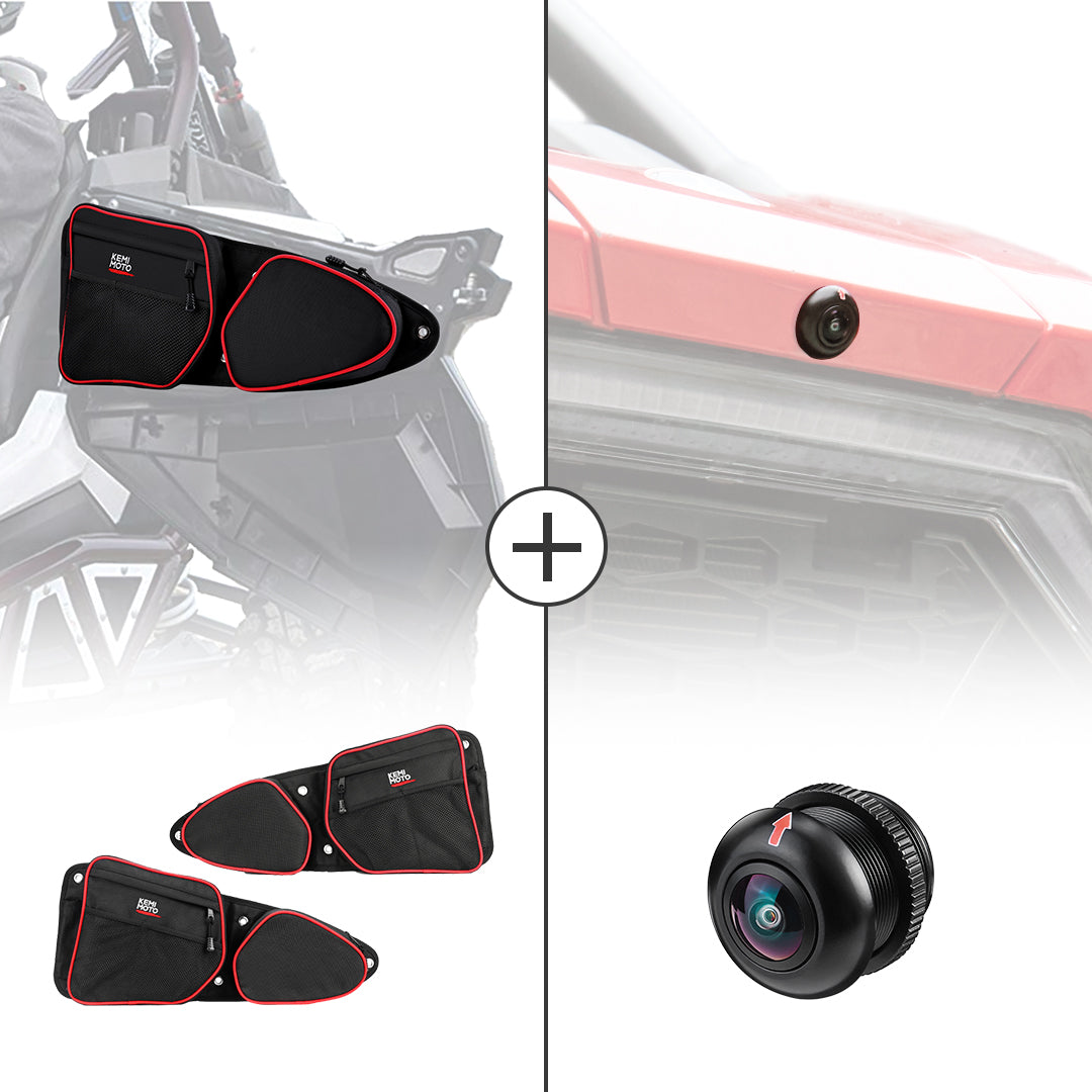 Front Side Door Bags and Front Camera for  Polaris RZR XP 1000