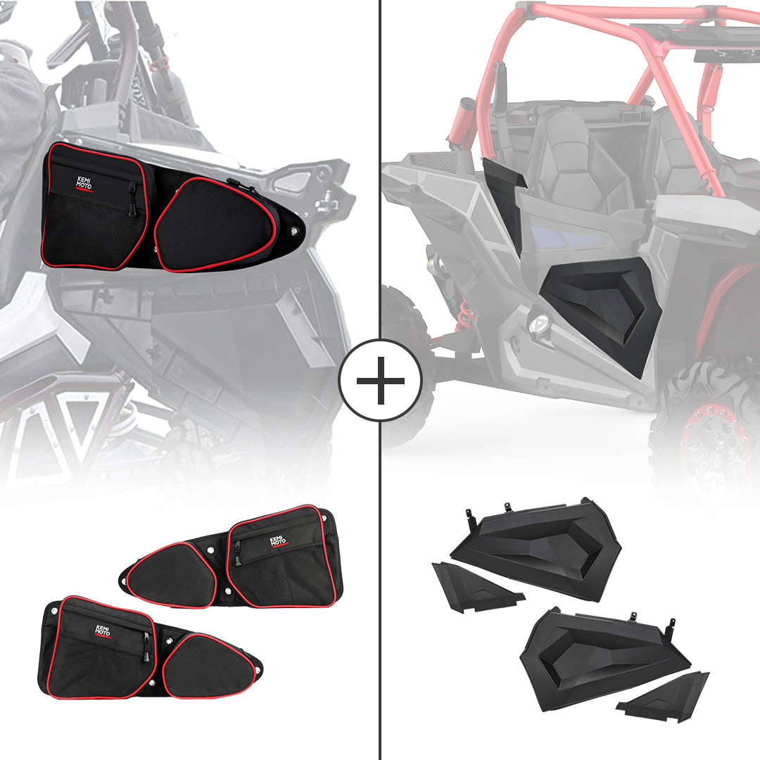 Front Side Door Bags & Lower Half Door Inserts Panels for Polaris RZR