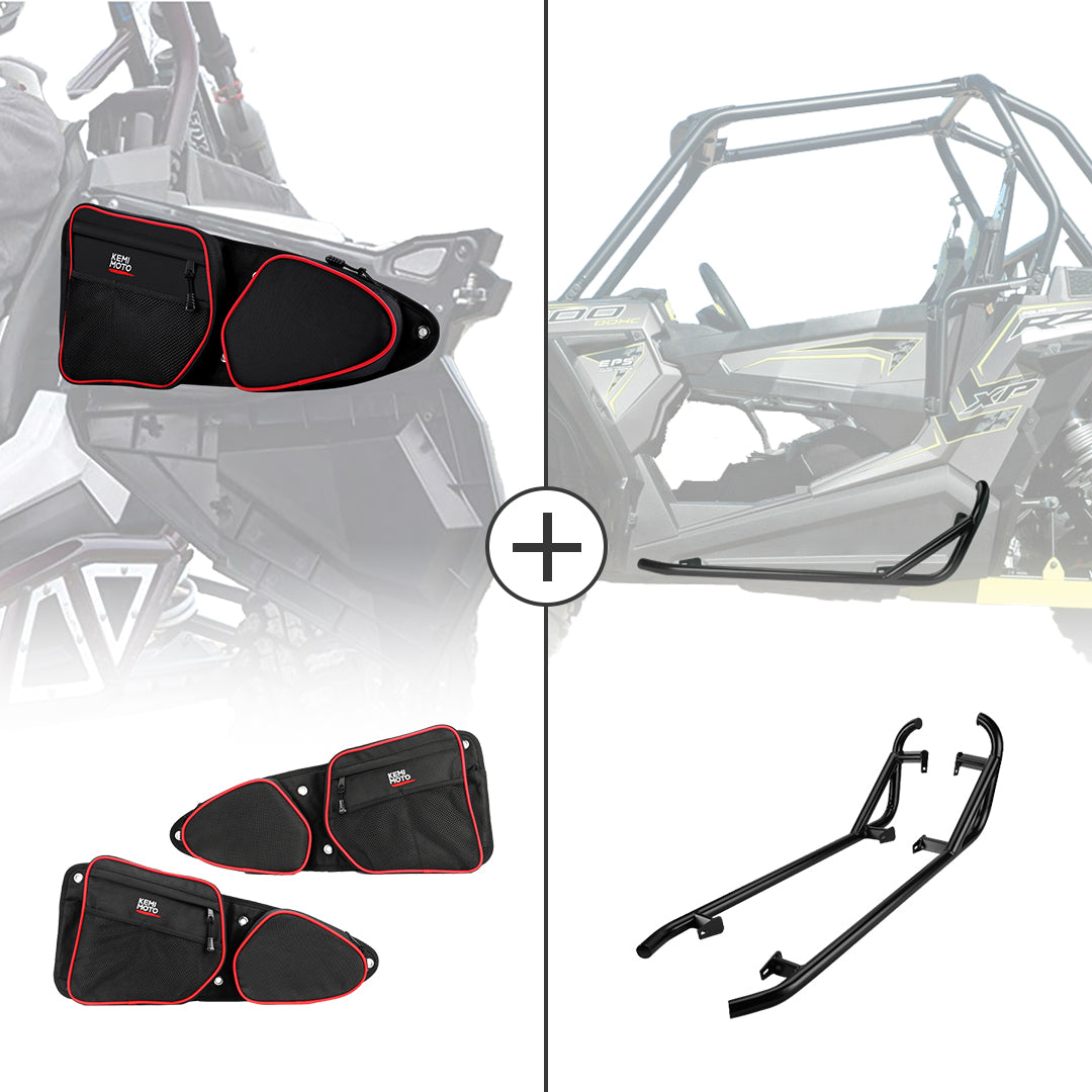 Front Door Side Door Bags & Side Nerf Bars Rock Sliders for Polaris RZR