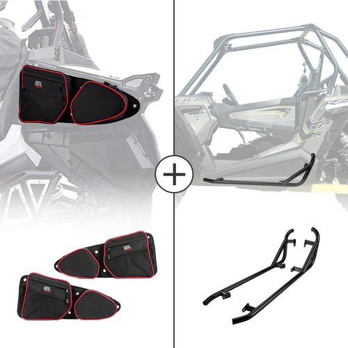 Front Door Side Door Bags & Side Nerf Bars Rock Sliders for Polaris RZR