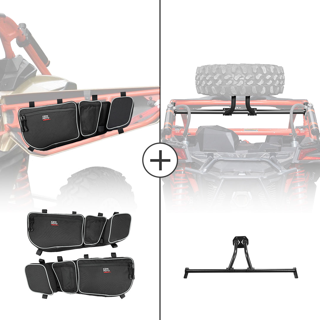 Front Door Storage Bags & Spare Tire Mount for Can-Am Maverick X3/MAX