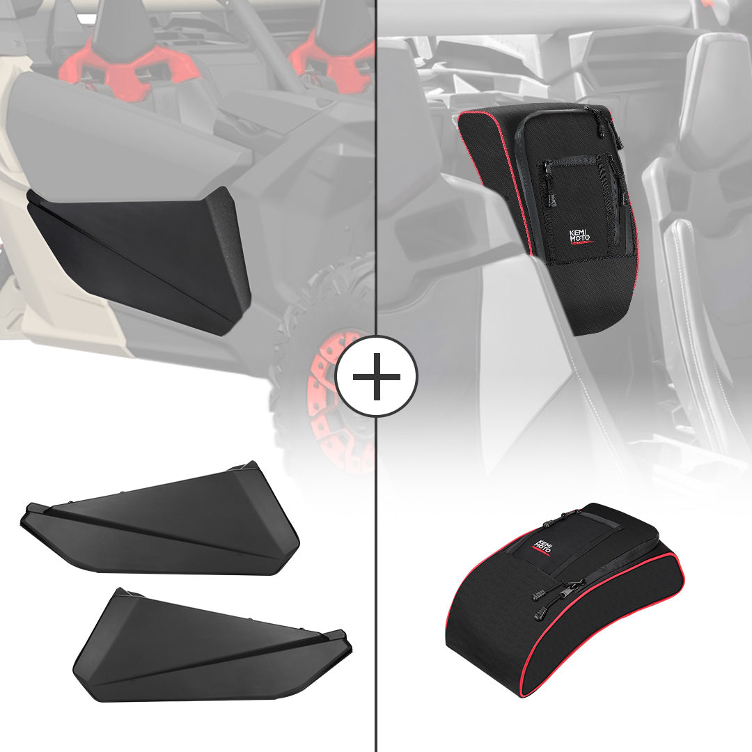 Front Lower Door Inserts & Console Storage Bag For Can-Am Maverick X3