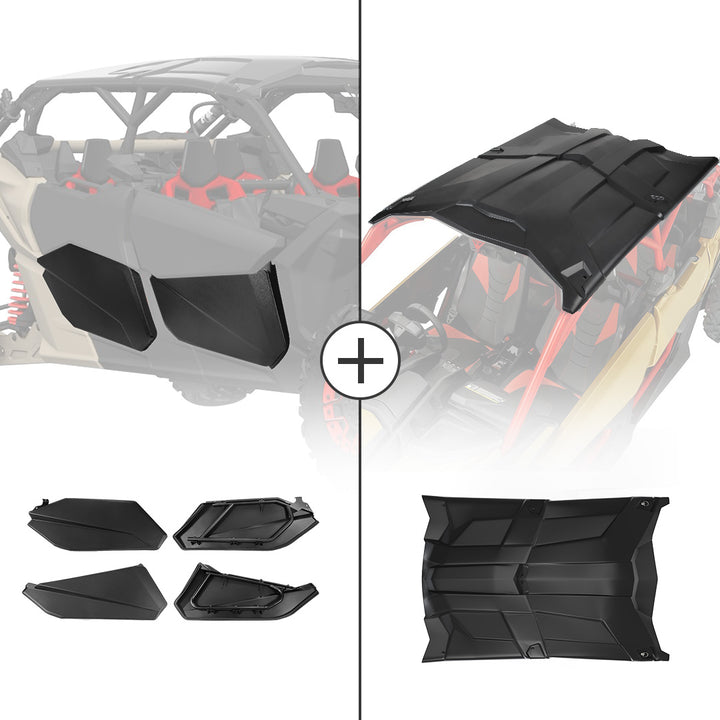 Lower Doors Panels Kit & Hard Roof For Can-Am Maverick X3 MAX