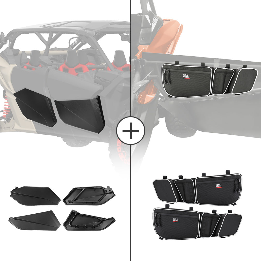 Half Lower Door Panels (4-Piece Set) For Can-Am Maverick X3 Max 2017-2022 – OEM Texture, Includes Hardware