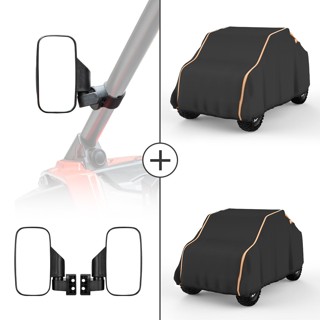 UTV Side View Mirror and Storage Cover for Polaris RZR