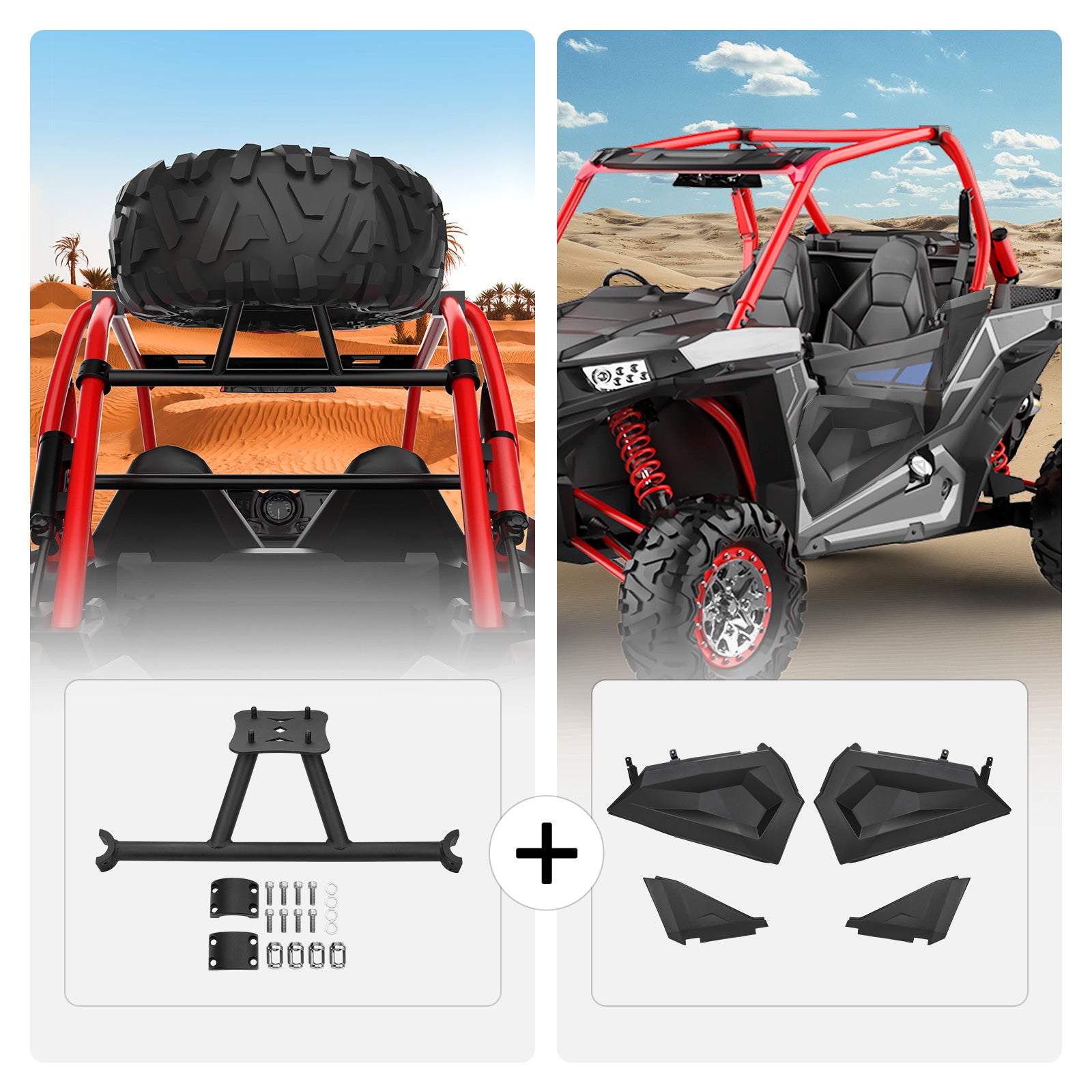 Lower Doors Panel Inserts & Lower Half Door Inserts Panels Fit Polaris RZR