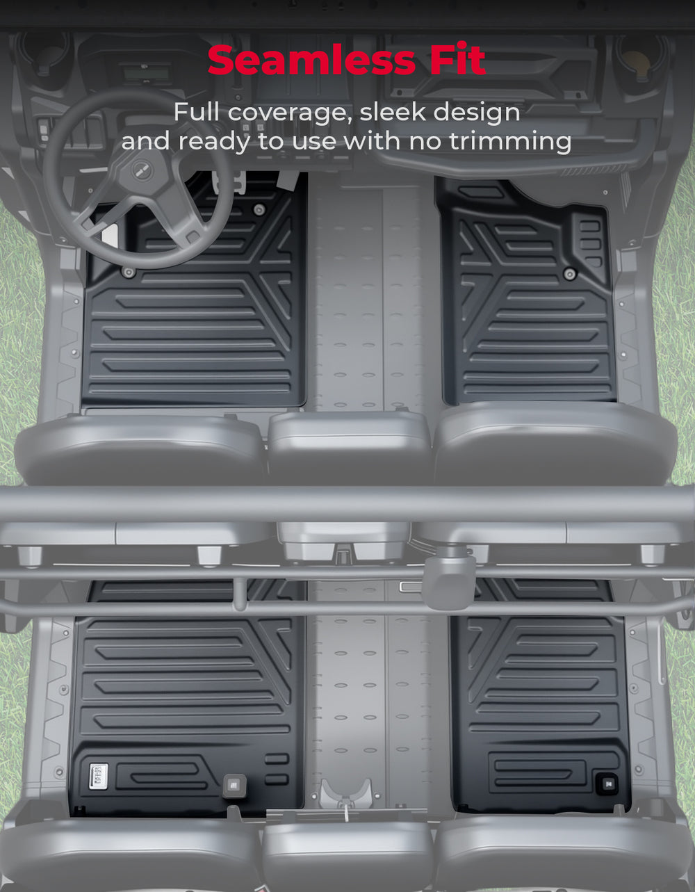 4PCS TPE Floor Mats Anti-Slip for Can-Am Defender Max HD7|8|9|10 - Kemimoto