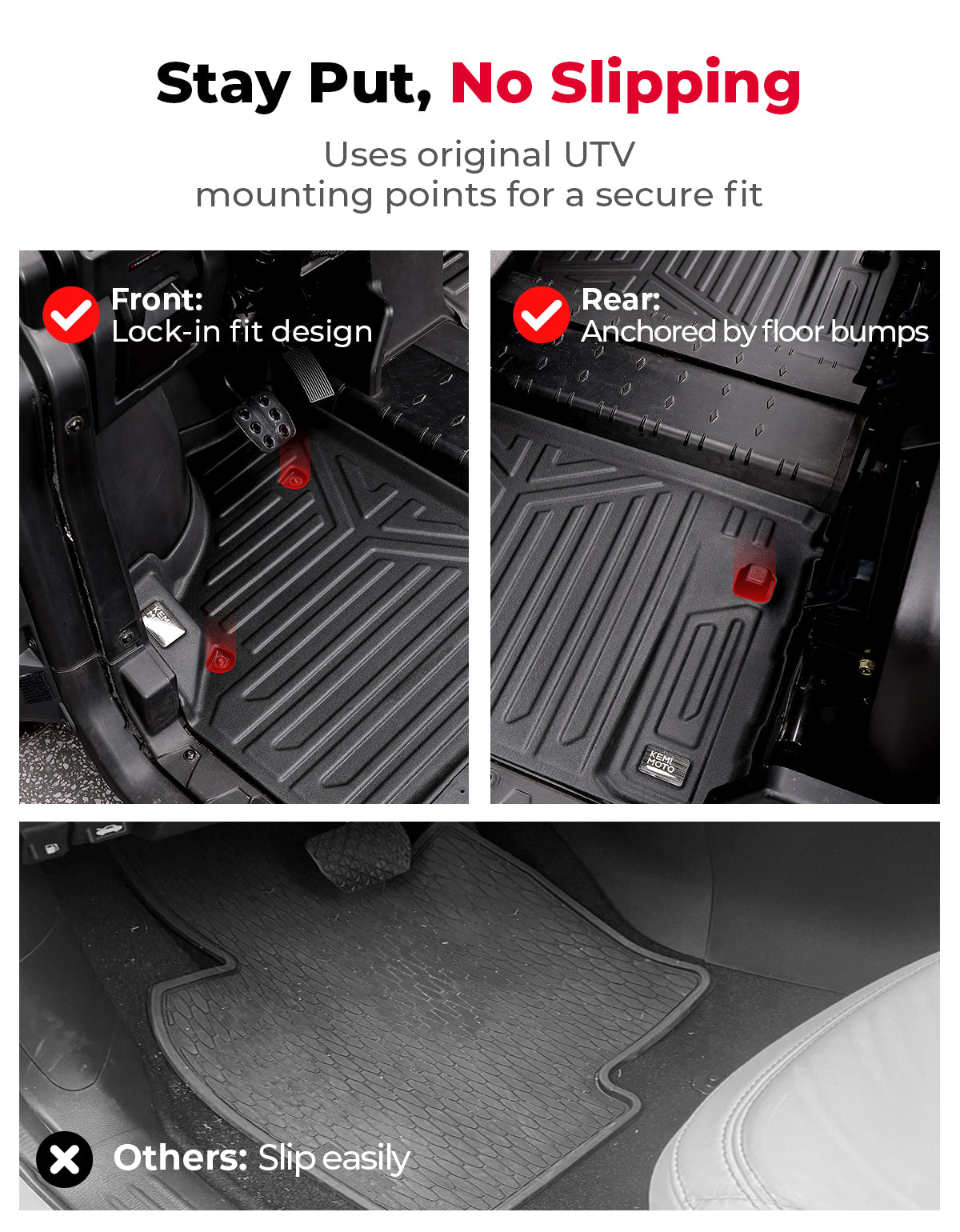 4PCS TPE Floor Mats Anti-Slip for Can-Am Defender Max HD7|8|9|10