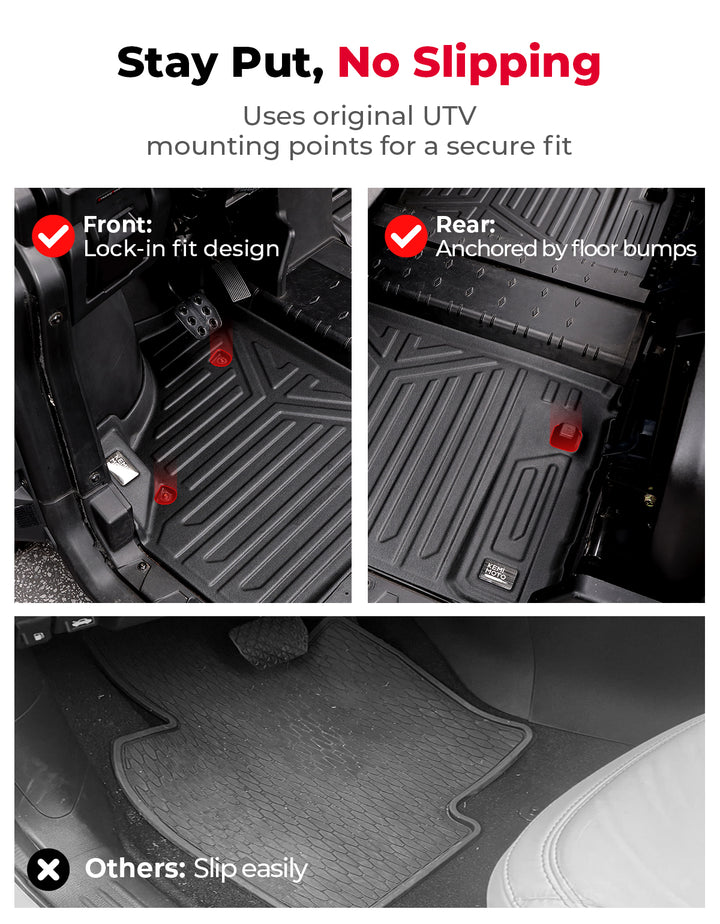 4PCS TPE Floor Mats Anti-Slip for Can-Am Defender Max HD7|8|9|10