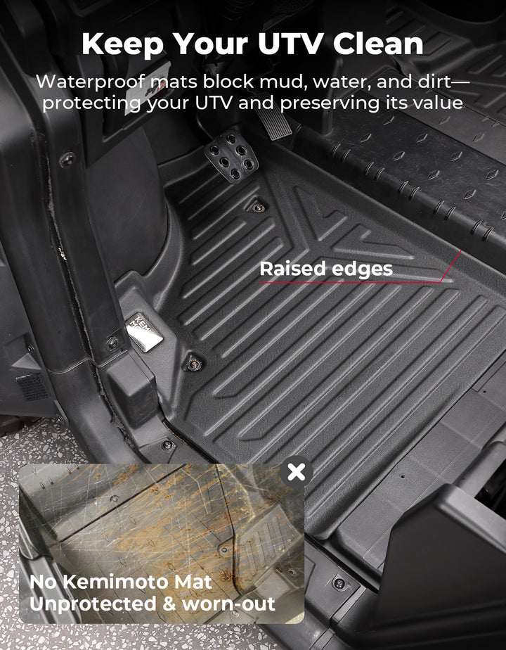 4PCS TPE Floor Mats Anti-Slip for Can-Am Defender Max HD7|8|9|10