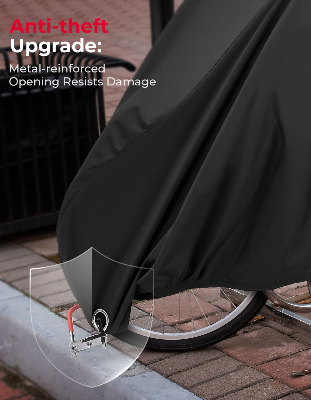 Rain Waterproof UV Protection Windproof Folding, Bike Tarp for Adult Tricycles, 3 Wheel Bikes, Cargo Bikes - Kemimoto