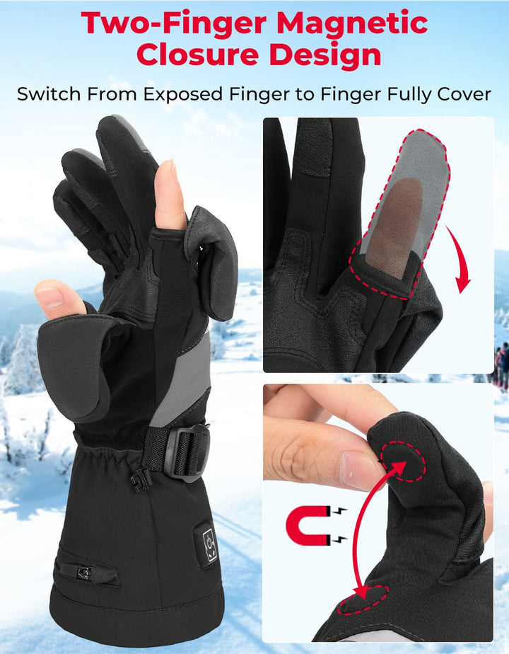 Heated Gloves Men Women 7.4V Rechargeable Winter Motorcycle Skiing