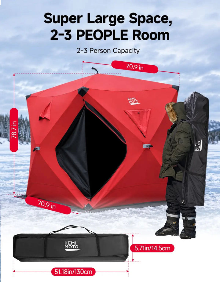 Pop-Up Ice Fishing Shelter Lightweight Blackout Tent