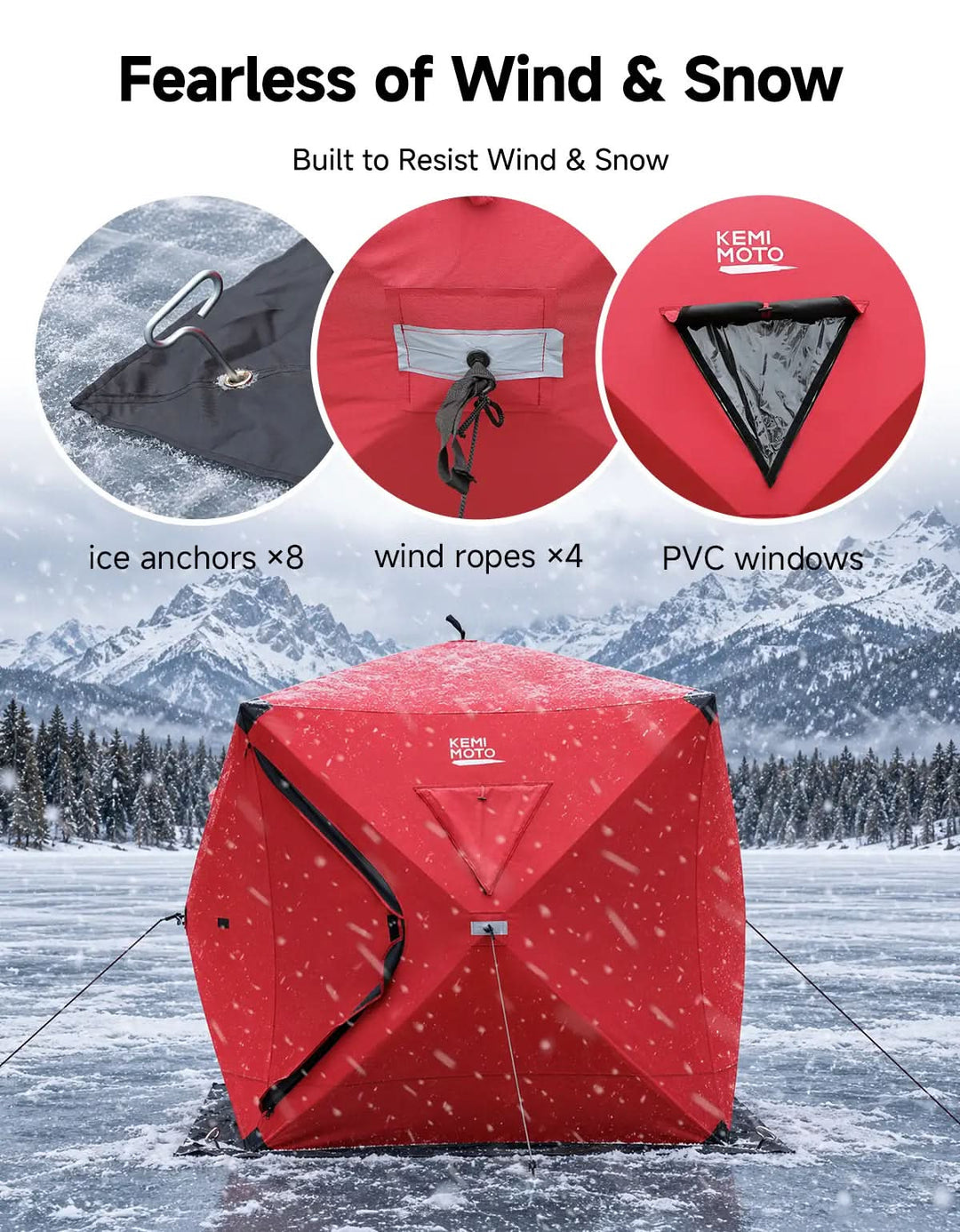 Pop-Up Ice Fishing Shelter Lightweight Blackout Tent