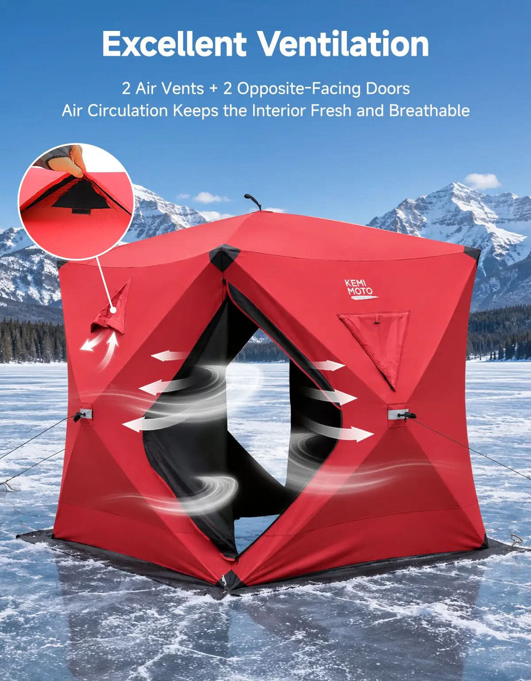 Pop-Up Ice Fishing Shelter Lightweight Blackout Tent