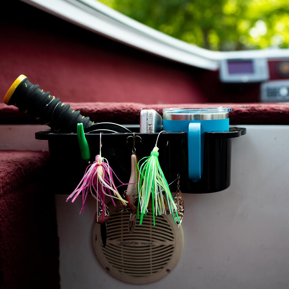 KEMIMOTO Boat Caddy Organizer, Boat Cup Holder Installed with  Screws/Suction Cups On Any Flat Surface, Boat Storage Organizer, Cockpit  Storage Box for