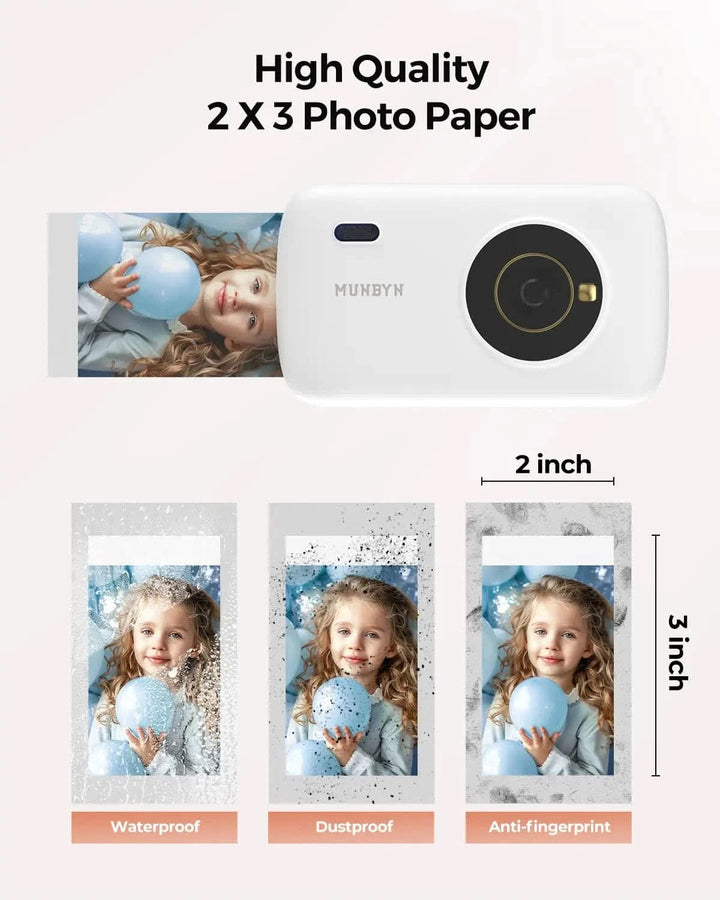 MUNBYN PR3 High Color Reproduction 2x3" Portable Photo Printer - Kemimoto