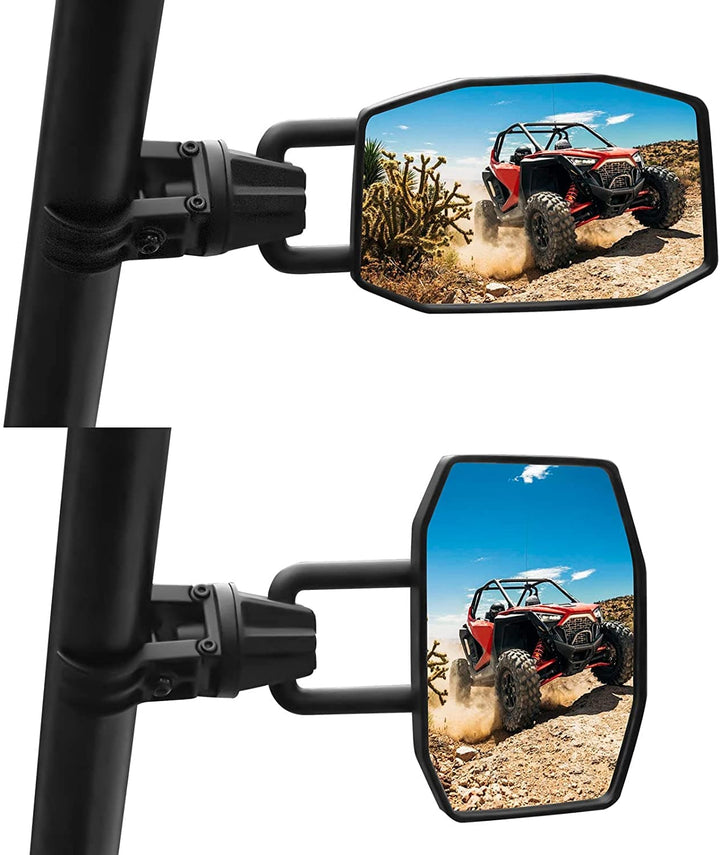 UTV Side Mirrors Rear View Mirrors 1.75" - 2.0" Roll Bar for Can am x3 / Polaris rzr / Talon Pionner - Kemimoto