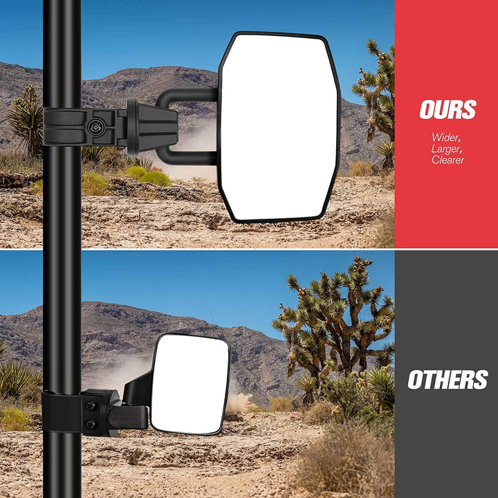 UTV Side Mirrors Rear View Mirrors 1.75" - 2.0" Roll Bar for Can am x3 / Polaris rzr / Talon Pionner - Kemimoto