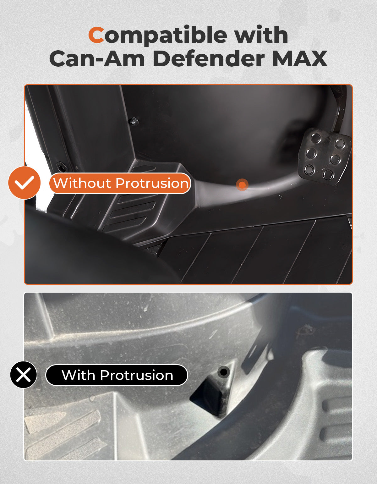 4pcs TPE Floor Mats Anti-Slip Mats for Can-Am Defender Max - Kemimoto