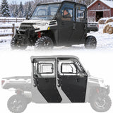 2-in-1 Convertible UTV Doors with Vented Window for Polaris Ranger Crew XP 1000 (2019-2026), Complete 4-Door Set